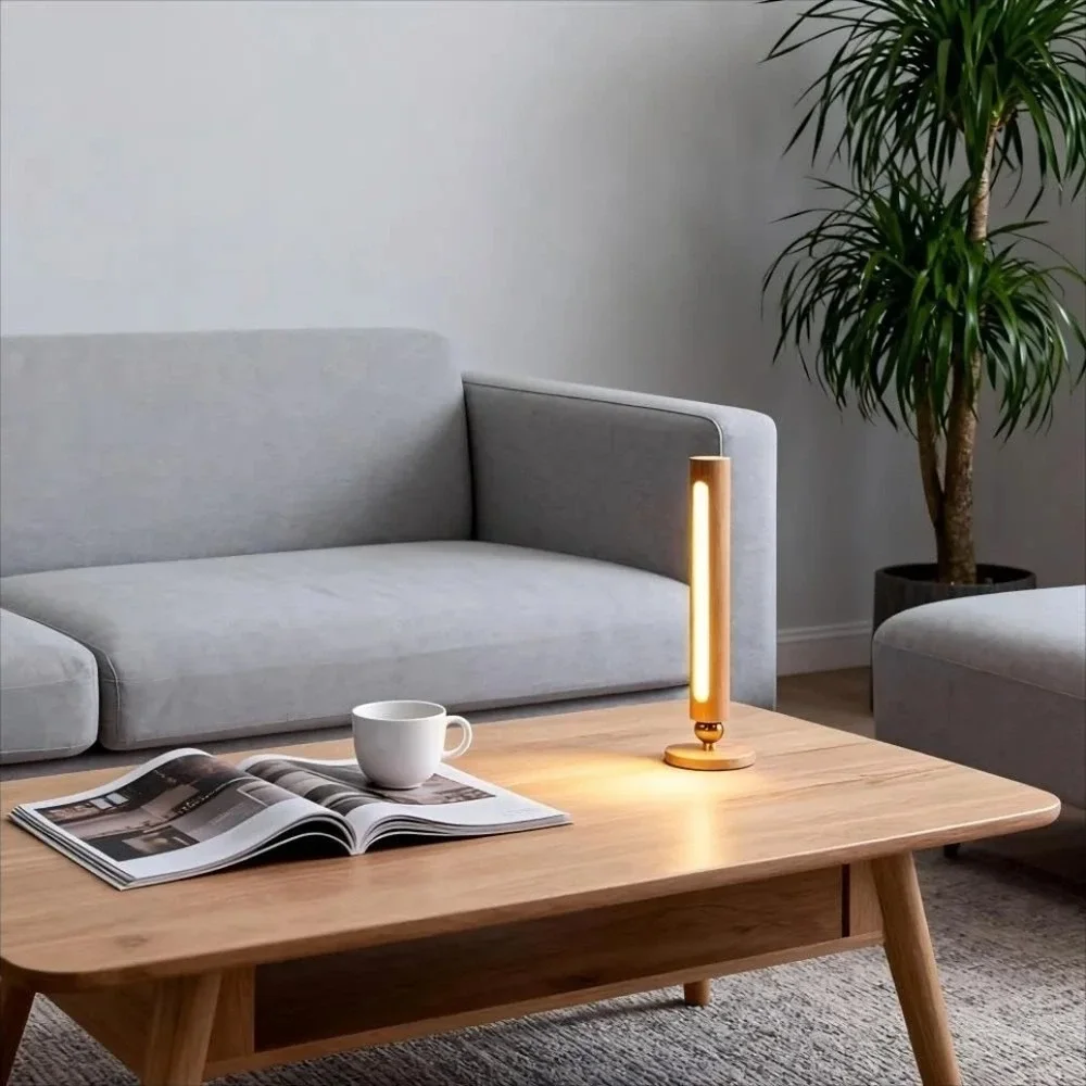 360° Rotatable Wooden Led Wall Lamp Magnetic USB Rechargeable